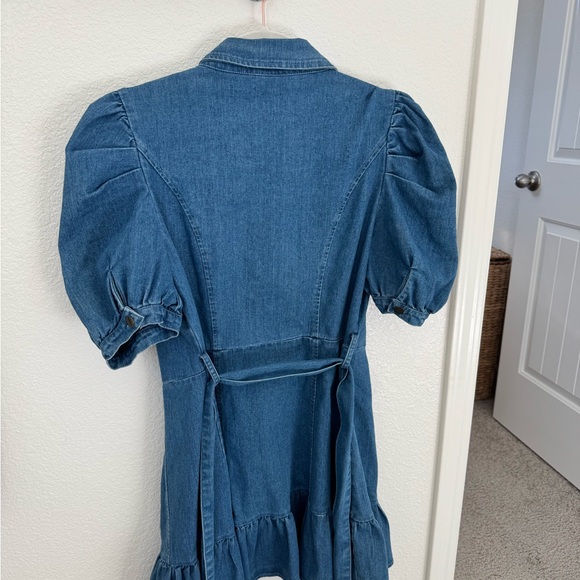 Vici Blue Denim Puff Sleeve Mini Dress - Picture 4 of 4